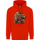 Steampunk Camera Photography Photographer Mens 80% Cotton Hoodie Bright Red