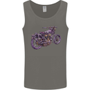 Steampunk Motorbike Motorcycle Biker Mens Vest Tank Top Charcoal
