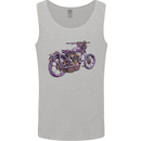 Steampunk Motorbike Motorcycle Biker Mens Vest Tank Top Sports Grey