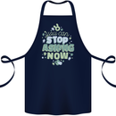 Stop Asking Now New Baby Pregnancy Pregnant Cotton Apron 100% Organic Navy Blue