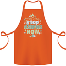 Stop Asking Now New Baby Pregnancy Pregnant Cotton Apron 100% Organic Orange