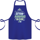 Stop Asking Now New Baby Pregnancy Pregnant Cotton Apron 100% Organic Royal Blue