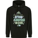 Stop Asking Now New Baby Pregnancy Pregnant Mens 80% Cotton Hoodie Black