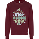Stop Asking Now New Baby Pregnancy Pregnant Mens Sweatshirt Jumper Maroon