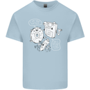 Storage Father Flash Drive CD ROM Floppy Mens Cotton T-Shirt Tee Top Light Blue