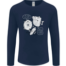 Storage Father Flash Drive CD ROM Floppy Mens Long Sleeve T-Shirt Navy Blue