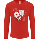 Storage Father Flash Drive CD ROM Floppy Mens Long Sleeve T-Shirt Red