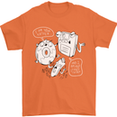 Storage Father Flash Drive CD ROM Floppy Mens T-Shirt 100% Cotton Orange