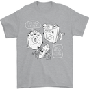 Storage Father Flash Drive CD ROM Floppy Mens T-Shirt 100% Cotton Sports Grey