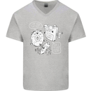 Storage Father Flash Drive CD ROM Floppy Mens V-Neck Cotton T-Shirt Sports Grey