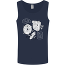 Storage Father Flash Drive CD ROM Floppy Mens Vest Tank Top Navy Blue