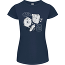 Storage Father Flash Drive CD ROM Floppy Womens Petite Cut T-Shirt Navy Blue