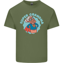 Super Grandma Funny Grandparents Day Mens Cotton T-Shirt Tee Top Military Green