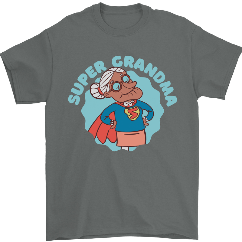 Super Grandma Funny Grandparents Day Mens T-Shirt 100% Cotton Charcoal