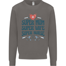 Super Mom Wife Nurse Mothers Day Gift Mens Sweatshirt Jumper Charcoal