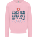 Super Mom Wife Nurse Mothers Day Gift Mens Sweatshirt Jumper Light Pink