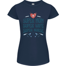 Super Mom Wife Nurse Mothers Day Gift Womens Petite Cut T-Shirt Navy Blue