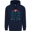 Super Mum Wife Nurse Mothers Day Gift Mens 80% Cotton Hoodie Navy Blue