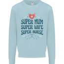 Super Mum Wife Nurse Mothers Day Gift Mens Sweatshirt Jumper Light Blue