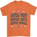 Super Mum Wife Nurse Mothers Day Gift Mens T-Shirt 100% Cotton Orange