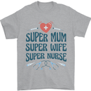 Super Mum Wife Nurse Mothers Day Gift Mens T-Shirt 100% Cotton Sports Grey