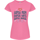 Super Mum Wife Nurse Mothers Day Gift Womens Petite Cut T-Shirt Azalea