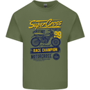 Supercross MotoX Dirt Bike Motocross Mens Cotton T-Shirt Tee Top Military Green