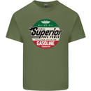 Superior Gasoline Biker Motorcycle Motorbike Mens Cotton T-Shirt Tee Top Military Green