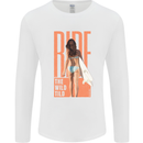 Surfing Ride the Wild Tild Surfer Mens Long Sleeve T-Shirt White