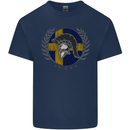 Sweden Bodybuilding Flag Gym Training Swedish Mens Cotton T-Shirt Tee Top Navy Blue