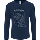 Take Me To Mountains RV Camper Caravan Mens Long Sleeve T-Shirt Navy Blue