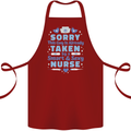 Taken By a Smart Nurse Funny Valentines Day Cotton Apron 100% Organic Maroon