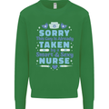 Taken By a Smart Nurse Funny Valentines Day Kids Sweatshirt Jumper Irish Green