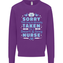 Taken By a Smart Nurse Funny Valentines Day Kids Sweatshirt Jumper Purple