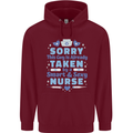 Taken By a Smart Nurse Funny Valentines Day Mens 80% Cotton Hoodie Maroon