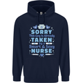 Taken By a Smart Nurse Funny Valentines Day Mens 80% Cotton Hoodie Navy Blue