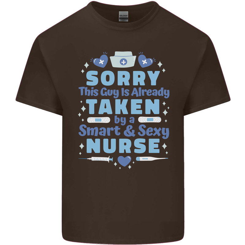 Taken By a Smart Nurse Funny Valentines Day Mens Cotton T-Shirt Tee Top Dark Chocolate