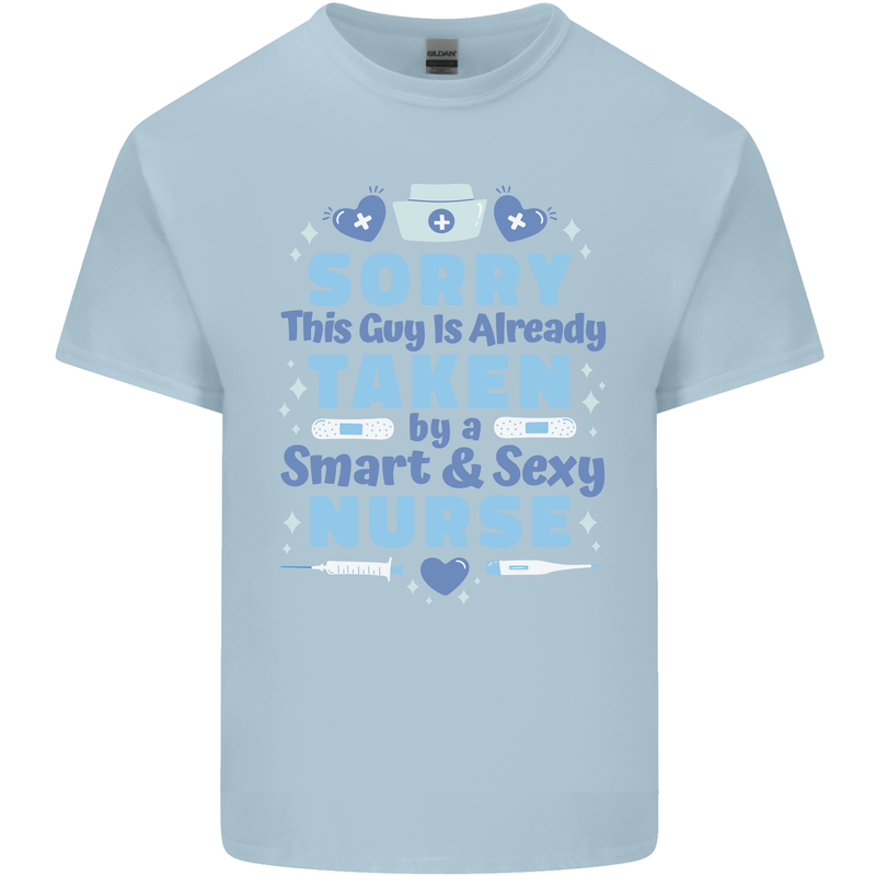 Taken By a Smart Nurse Funny Valentines Day Mens Cotton T-Shirt Tee Top Light Blue