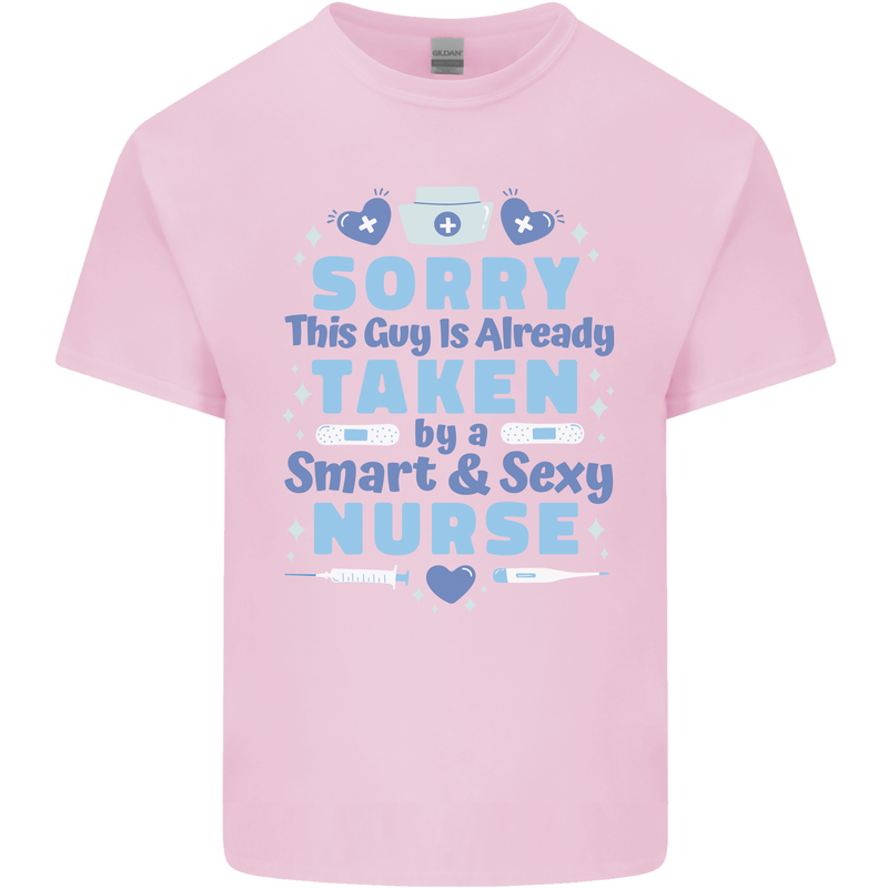 Taken By a Smart Nurse Funny Valentines Day Mens Cotton T-Shirt Tee Top Light Pink