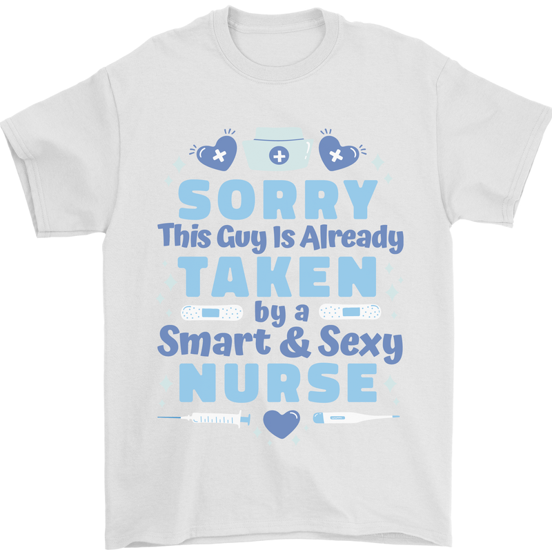 Taken By a Smart Nurse Funny Valentines Day Mens T-Shirt 100% Cotton White