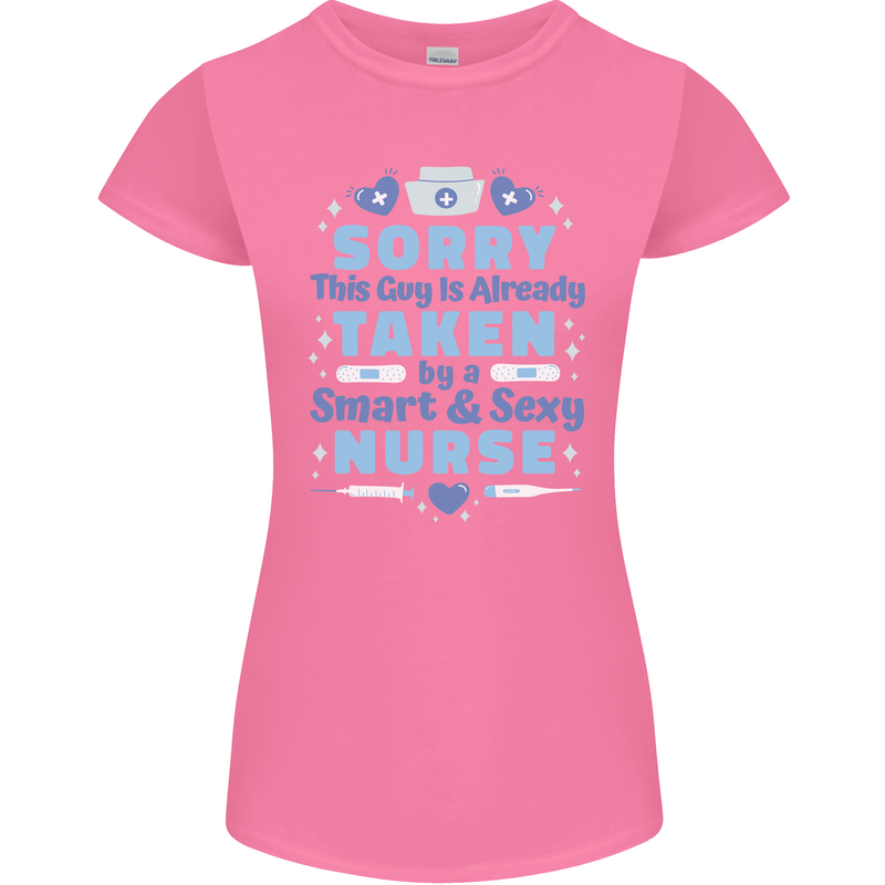 Taken By a Smart Nurse Funny Valentines Day Womens Petite Cut T-Shirt Azalea