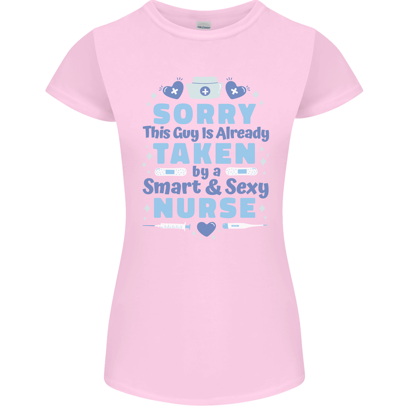 Taken By a Smart Nurse Funny Valentines Day Womens Petite Cut T-Shirt Light Pink