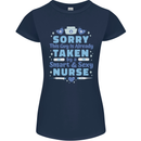 Taken By a Smart Nurse Funny Valentines Day Womens Petite Cut T-Shirt Navy Blue