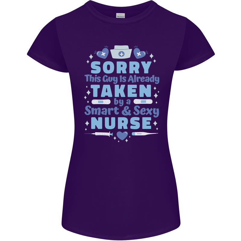 Taken By a Smart Nurse Funny Valentines Day Womens Petite Cut T-Shirt Purple