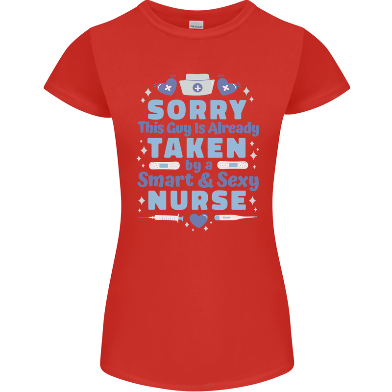 Taken By a Smart Nurse Funny Valentines Day Womens Petite Cut T-Shirt Red
