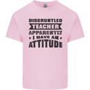 Teacher Attitude Funny Teaching Games PE Geography Mens Cotton T-Shirt Tee Top Light Pink