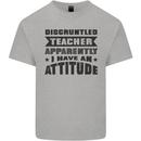 Teacher Attitude Funny Teaching Games PE Geography Mens Cotton T-Shirt Tee Top Sports Grey