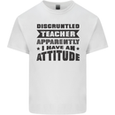 Teacher Attitude Funny Teaching Games PE Geography Mens Cotton T-Shirt Tee Top White