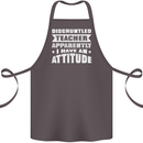 Teacher Attitude Funny Teaching Maths English Cotton Apron 100% Organic Dark Grey