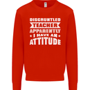 Teacher Attitude Funny Teaching Maths English Kids Sweatshirt Jumper Bright Red